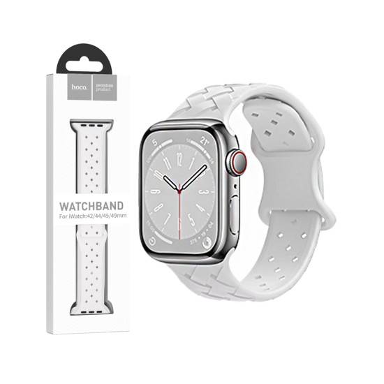 Hoco Bamboo Pattern Strap for iWatch WA16 42/44/45/49mm White